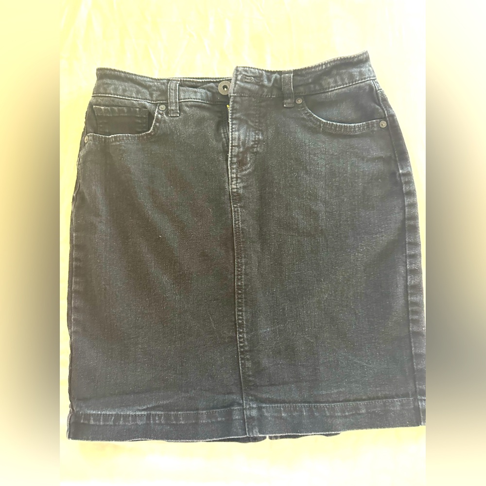 Style & Co black denim skirt